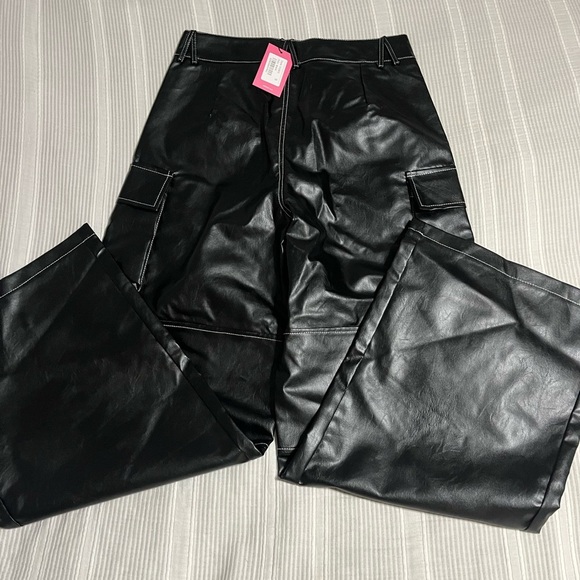 Edikted Black Faux Leather Trousers - Picture 4 of 4